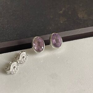925 Sterling Silver Natural Amethyst Stud Earrings!
VIBES Handmade!